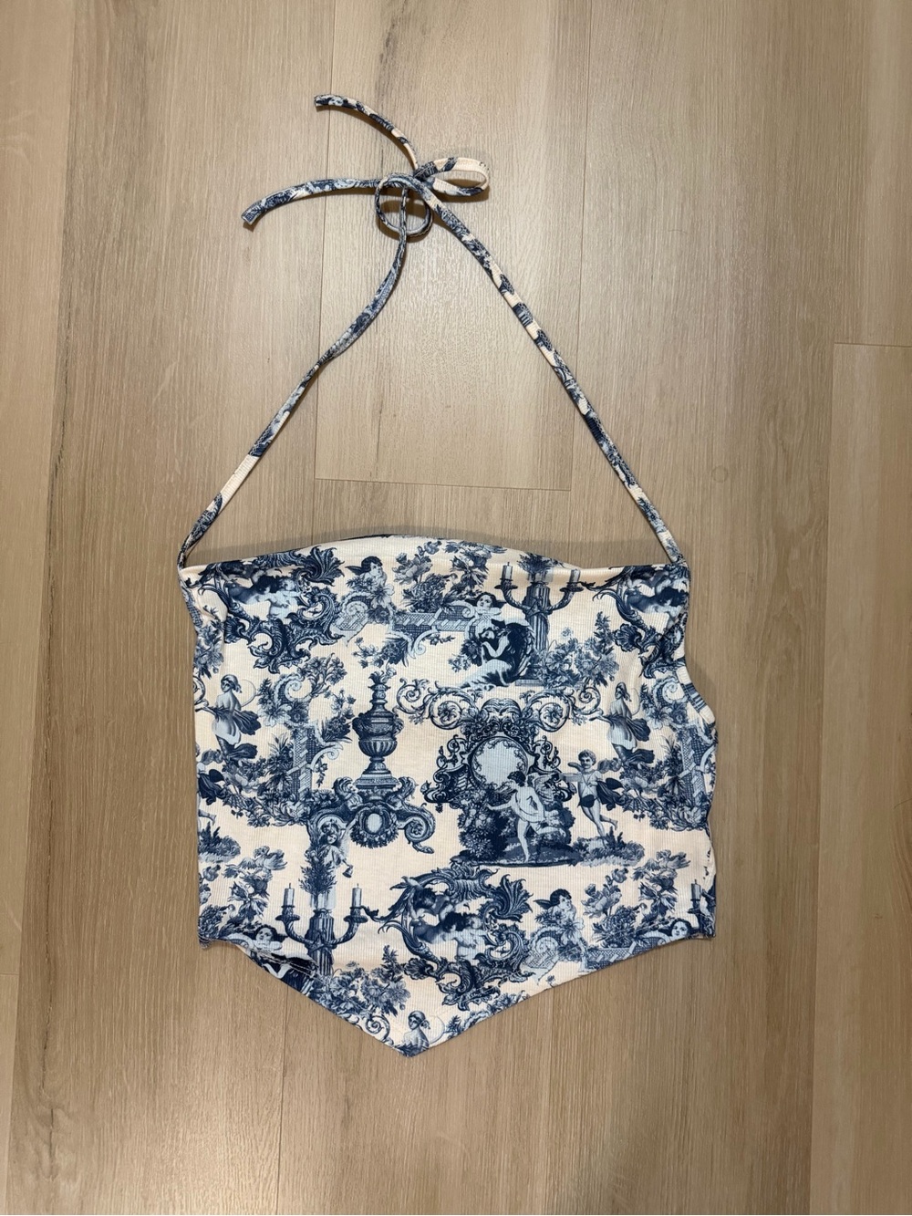 Blue Printed Halter Top